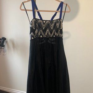 Anthropologie Morroccan Black Strappy Dress - 8
